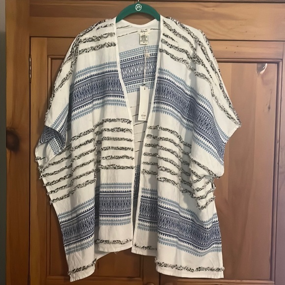 Dylan Clothing Blue Skies Ruana Wrap Shawl Swim Coverup Medium - Picture 2 of 6